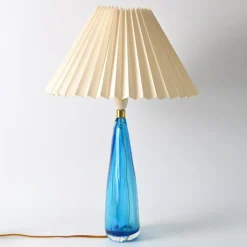 New Pamono Italian Blue Murano Glass Table Lamp, 1960s