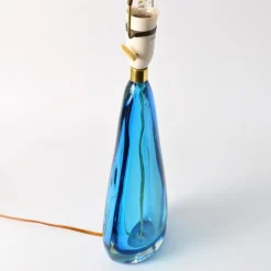 New Pamono Italian Blue Murano Glass Table Lamp, 1960s