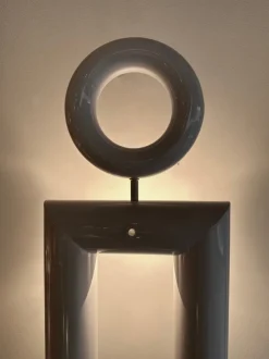 Pamono Italian Boy and Girl Floor Lamps in Metal by Remo Buti for Neofos, 1980s, Set of 2