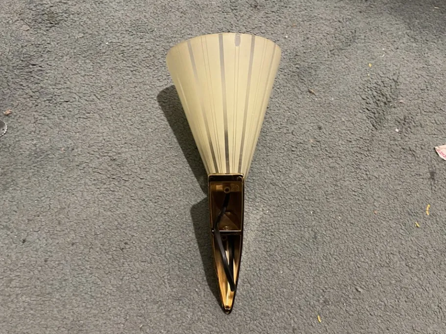 Best Pamono Italian Brass & Glass Sconces, Set of 2