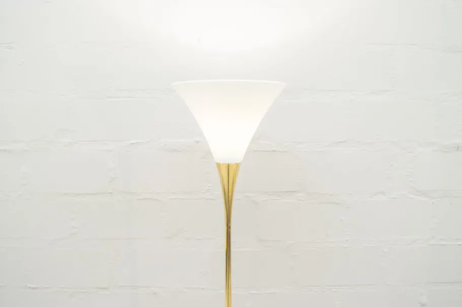 Clearance Pamono Italian Brass & Porcelain Lonea Floor Lamp, 1960s