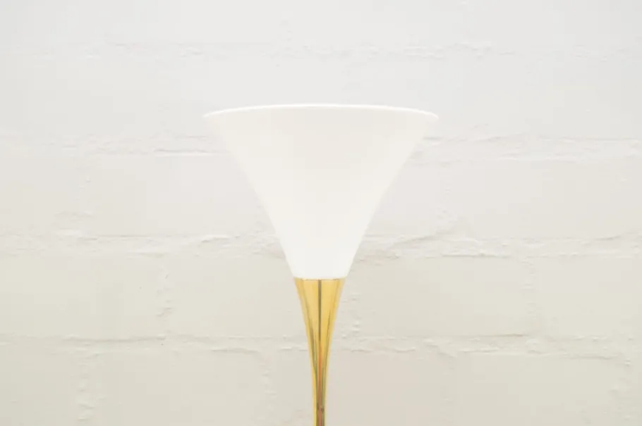 Clearance Pamono Italian Brass & Porcelain Lonea Floor Lamp, 1960s