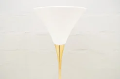 Clearance Pamono Italian Brass & Porcelain Lonea Floor Lamp, 1960s