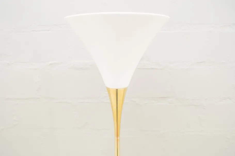 Clearance Pamono Italian Brass & Porcelain Lonea Floor Lamp, 1960s