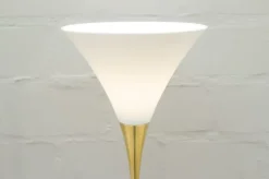 Clearance Pamono Italian Brass & Porcelain Lonea Floor Lamp, 1960s