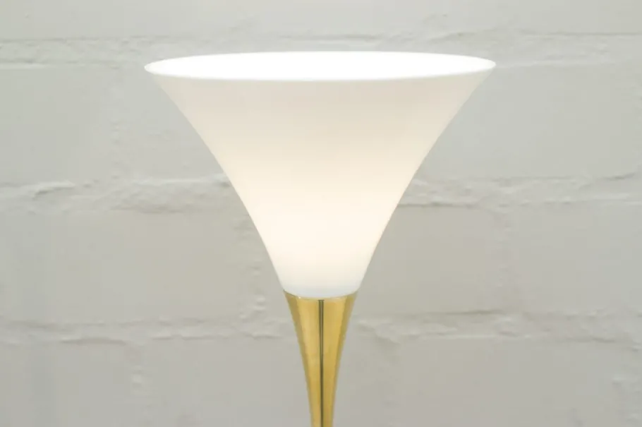 Clearance Pamono Italian Brass & Porcelain Lonea Floor Lamp, 1960s