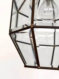 Discount Pamono Italian Brass and Cut Glass Pendant Lamp, 1960s