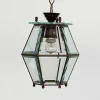 New Pamono Italian Brass and Cut Glass Pendant Lamp, 1960s