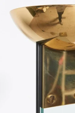 Pamono Italian Brass and Glass Laser Floor Lamp by Max Baguara for Lamperti, 1970s