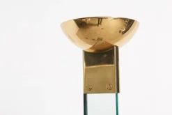 Pamono Italian Brass and Glass Laser Floor Lamp by Max Baguara for Lamperti, 1970s