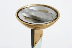 Pamono Italian Brass and Glass Laser Floor Lamp by Max Baguara for Lamperti, 1970s