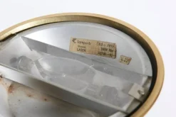 Pamono Italian Brass and Glass Laser Floor Lamp by Max Baguara for Lamperti, 1970s