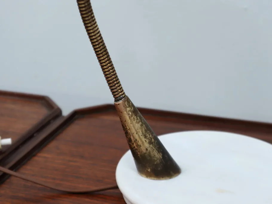 Best Pamono Italian Brass and Marble Table Lamp by Oscar Torlasco for Lumen, 1950s