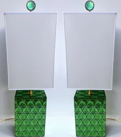 Hot Pamono Italian Brass and Murano Glass Lamps by Roberto Giulio Rida, 2010s, Set of 2