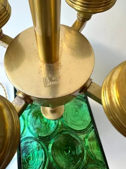 Hot Pamono Italian Brass and Murano Glass Lamps by Roberto Giulio Rida, 2010s, Set of 2