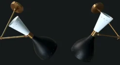 Online Pamono Italian Brass and Painted Metal Wall Sconces in the style of Stilnovo, 2000s, Set of 2