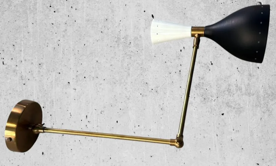 Online Pamono Italian Brass and Painted Metal Wall Sconces in the style of Stilnovo, 2000s, Set of 2