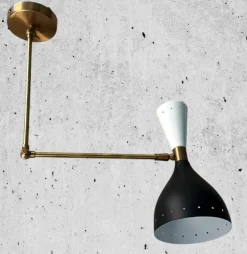 Online Pamono Italian Brass and Painted Metal Wall Sconces in the style of Stilnovo, 2000s, Set of 2