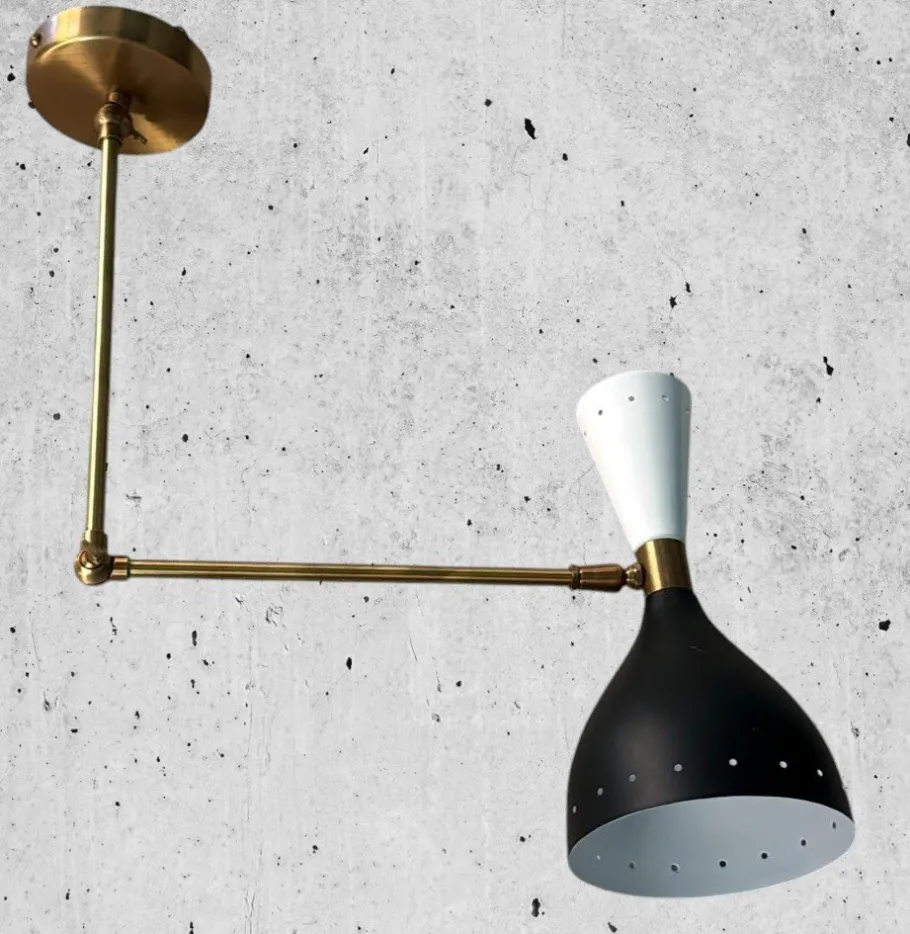 Online Pamono Italian Brass and Painted Metal Wall Sconces in the style of Stilnovo, 2000s, Set of 2