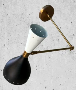 Online Pamono Italian Brass and Painted Metal Wall Sconces in the style of Stilnovo, 2000s, Set of 2