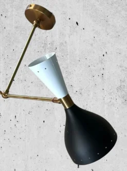 Online Pamono Italian Brass and Painted Metal Wall Sconces in the style of Stilnovo, 2000s, Set of 2