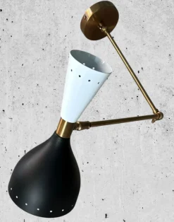 Online Pamono Italian Brass and Painted Metal Wall Sconces in the style of Stilnovo, 2000s, Set of 2