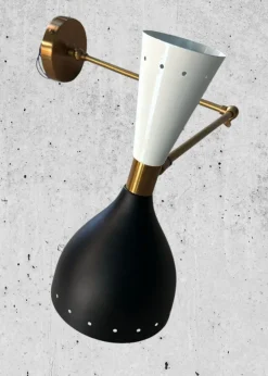 Online Pamono Italian Brass and Painted Metal Wall Sconces in the style of Stilnovo, 2000s, Set of 2