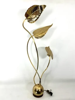 New Pamono Italian Brass 3-Arm Floor Lamp by Tommaso Barbi, 1970s