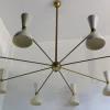 Hot Pamono Italian Brass Chandelier with 16 Lights in the style of Stilnovo, 1950