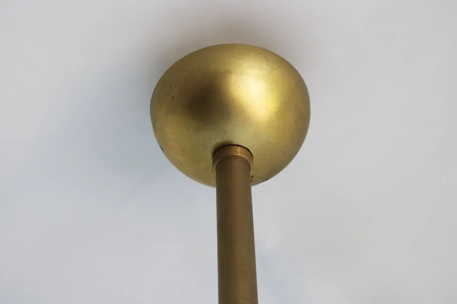 Hot Pamono Italian Brass Chandelier with 16 Lights in the style of Stilnovo, 1950