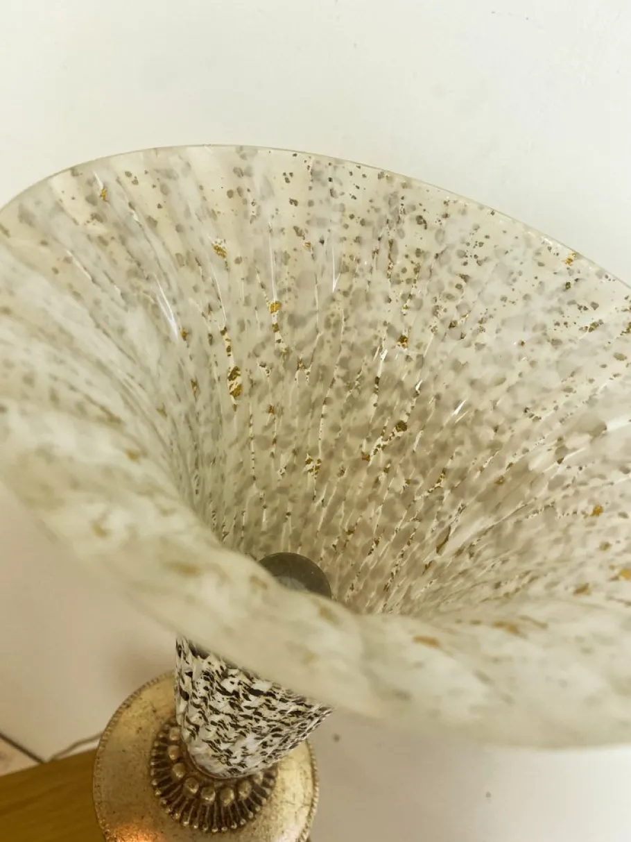 Online Pamono Italian Brass Dolphin Table Lamp with Murano Glass Lampshade, 1970s