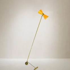 Online Pamono Italian Brass Floor Counterweight Lamp, 1960s