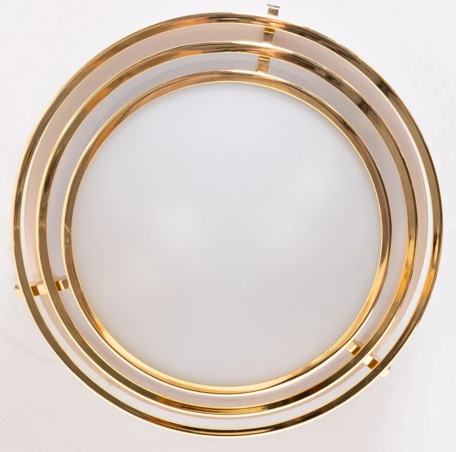 Clearance Pamono Italian Brass Flush Mount, 1970s