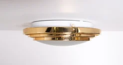 Clearance Pamono Italian Brass Flush Mount, 1970s