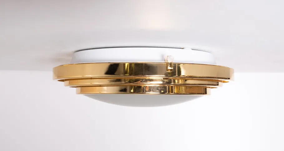 Clearance Pamono Italian Brass Flush Mount, 1970s