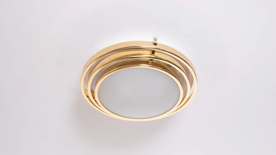 Clearance Pamono Italian Brass Flush Mount, 1970s