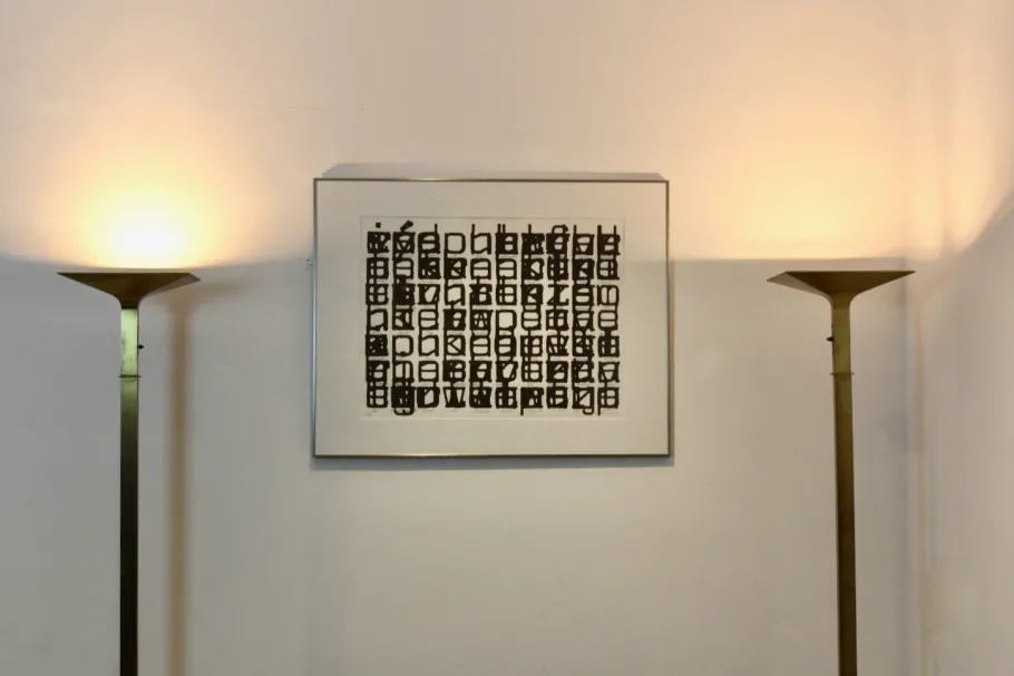 Sale Pamono Italian Brass Uplighter Floor Lamp, 1970s