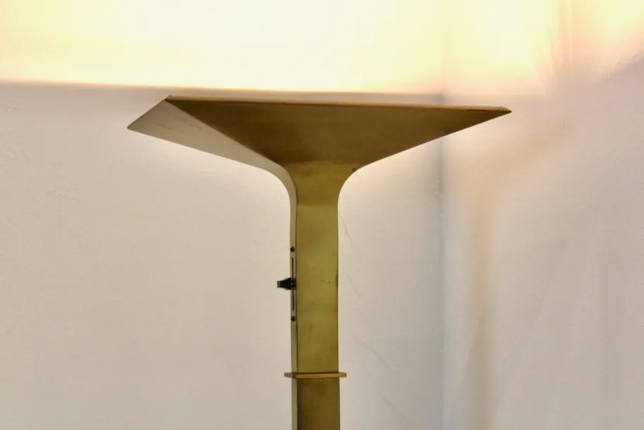 Sale Pamono Italian Brass Uplighter Floor Lamp, 1970s