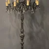 Clearance Pamono Italian Bronze and Crystal Flower Floor Lamp, 1950s