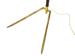 Discount Pamono Italian Burgundy Metal & Brass Floor Lamp, 1940s