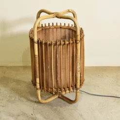 New Pamono Italian Cane Table Lamp, 1960s