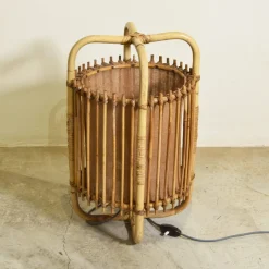 New Pamono Italian Cane Table Lamp, 1960s