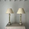 Online Pamono Italian Carved Alabaster Marble Column Lamps, 20th Century, Set of 2