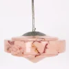 Clearance Pamono Italian Ceiling Lamp with Marble Glass Shade, 1930s