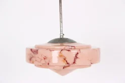 Clearance Pamono Italian Ceiling Lamp with Marble Glass Shade, 1930s