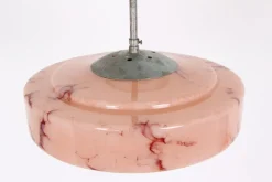 Clearance Pamono Italian Ceiling Lamp with Marble Glass Shade, 1930s