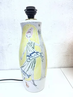 New Pamono Italian Ceramic Table Lamp by Milvia Quadrifoglio, 1950s