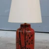 Pamono Italian Ceramic Table Lamp in Red by Zaccagini Design, 1960