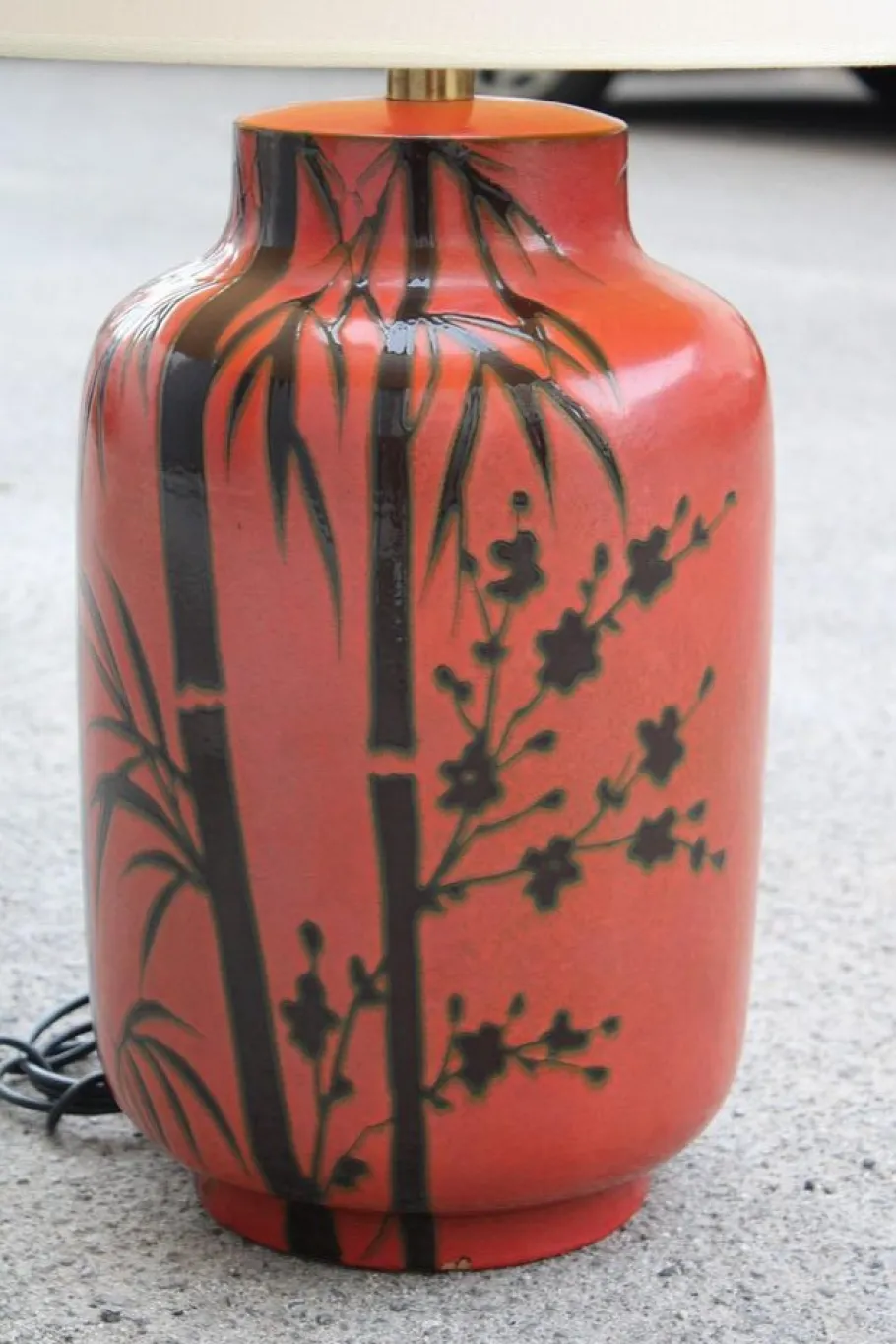 Pamono Italian Ceramic Table Lamp in Red by Zaccagini Design, 1960