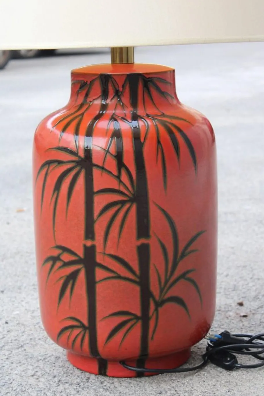 Pamono Italian Ceramic Table Lamp in Red by Zaccagini Design, 1960